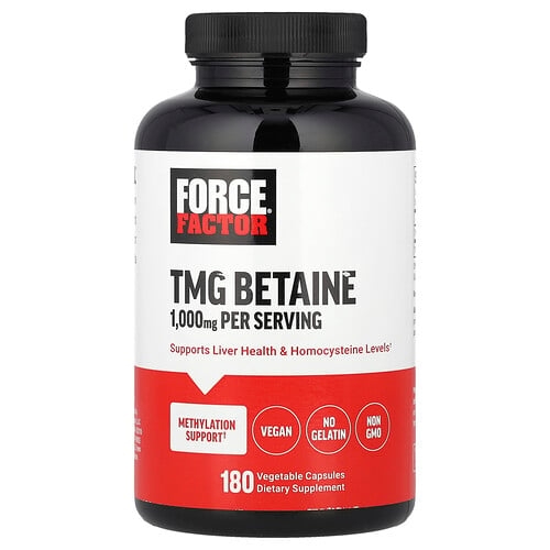 Force Factor, TMG 베타인, 베지 캡슐 180정(캡슐 1정당 500mg) 상세 이미지