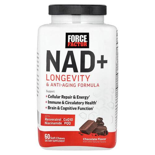 Force Factor, NAD + Longevity & 안티에이징 포뮬라, 초콜릿 맛, 소프트츄 60개 상품 이미지