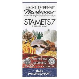 호스트 디펜스 Host Defense, Stamets 7, 데일리 면역 보조제, 식물성 캡슐 60개