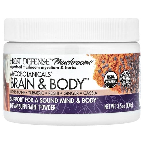 호스트 디펜스 Host Defense, Mushrooms™, MycoBotanicals® Brain & Body™ 분말, 100g(3.5oz) 상세 이미지