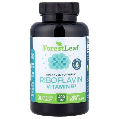 포레스트 리프 Forest Leaf, 리보플라빈 비타민B2, 400mg, 베지 캡슐 90정 상세 이미지