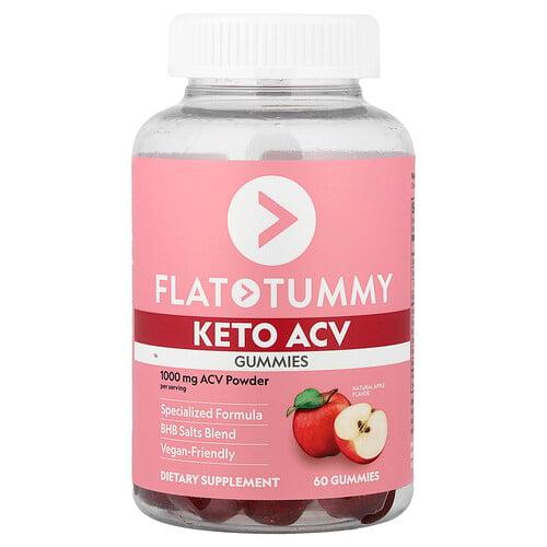 플랫 터미 Flat Tummy, 케토 ACV 구미젤리, 천연 사과, 구미젤리 60개 상품 이미지