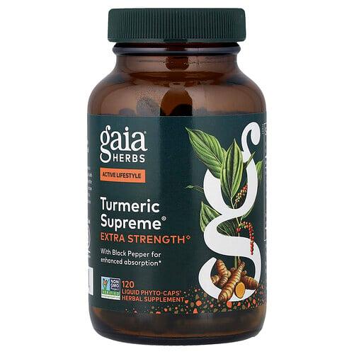가이아 허브 Gaia Herbs, Turmeric Supreme®, 액상 파이토 캡슐 120정 상품 이미지