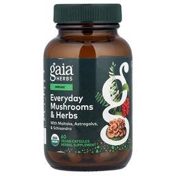 가이아 허브 Gaia Herbs, 에브리데이 버섯 & 허브, 베지 캡슐 60정