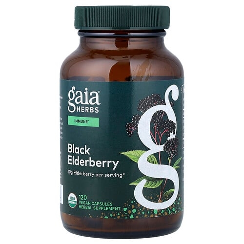 가이아 허브 Gaia Herbs, 블랙 엘더베리, 베지 캡슐 120정 상세 이미지