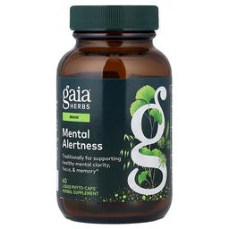 가이아 허브 Gaia Herbs, 주의력, Liquid Phyto-Caps® 60정(1정당 418mg)