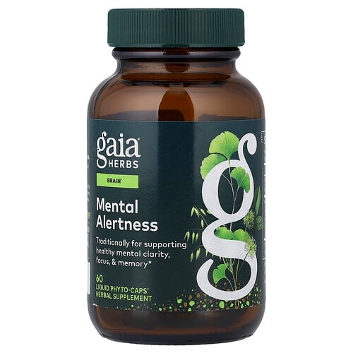 가이아 허브 Gaia Herbs, 주의력, Liquid Phyto-Caps® 60정(1정당 418mg) 상세 이미지