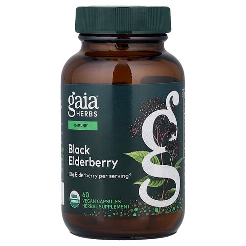 가이아 허브 Gaia Herbs, 블랙 엘더베리, 베지 캡슐 60정 상세 이미지
