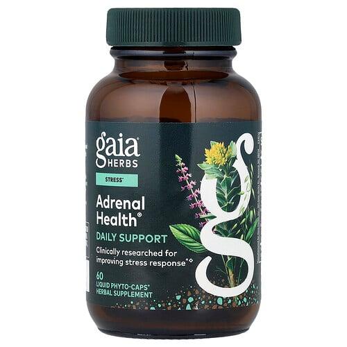 가이아 허브 Gaia Herbs, Adrenal Health®, 데일리 서포트, Liquid Phyto-Caps® 60정 상품 이미지