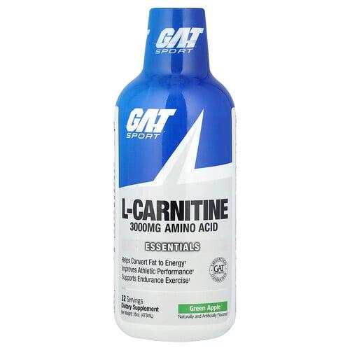 GAT, 스포츠, l-카르니틴, 그린 애플, 3,000mg, 473ml(16oz) 상품 이미지
