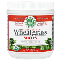 그린 푸드 Green Foods, 유기농 및 무가공 밀싹, 150g(5.3oz)