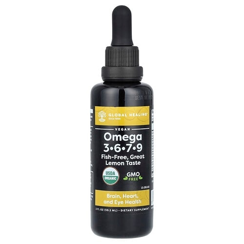 글로벌 힐링 Global Healing, 오메가3, 6, 7, 9, 레몬, 59.2ml(2fl oz) 상세 이미지