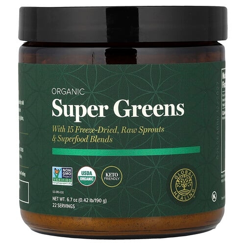 글로벌 힐링 Global Healing, 유기농 슈퍼 그린, 190g(6.7oz) 상세 이미지