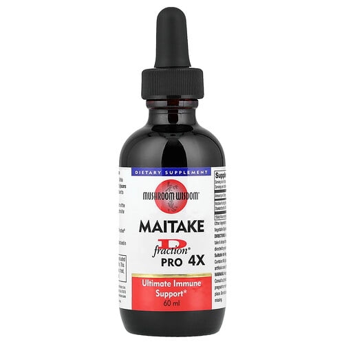 머시룸 위스덤 Mushroom Wisdom, Maitake D-Fraction, 프로 4X, 60ml(1회 제공량당 22mg) 상세 이미지