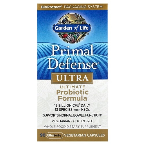 가든 오브 라이프 Garden of Life, Primal Defense®, 울트라, 얼티밋 프로바이오틱 포뮬라, UltraZorbe™ 베지 캡슐 90정 상세 이미지