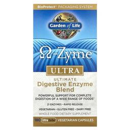가든 오브 라이프 Garden of Life, 오메가 자임 울트라, 궁극의 소화 효소 혼합물, UltraZorbe 베지 캡슣 180정