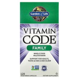 가든 오브 라이프 Garden of Life, Vitamin Code®, 패밀리, 천연 식품 종합비타민, 베지 캡슐 120정