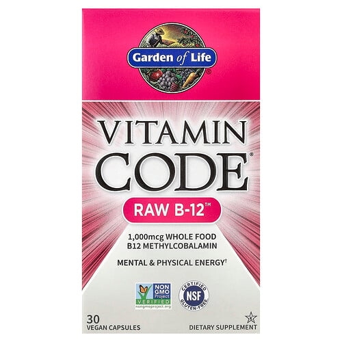 가든 오브 라이프 Garden of Life, Vitamin Code, RAW B-12, 베지 캡슐 30정 상세 이미지