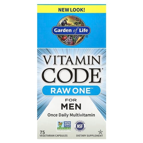 가든 오브 라이프 Garden of Life, Vitamin Code®, RAW One™, 남성용 종합비타민, 하루 1회 제공, 베지 캡슐 75정 상세 이미지
