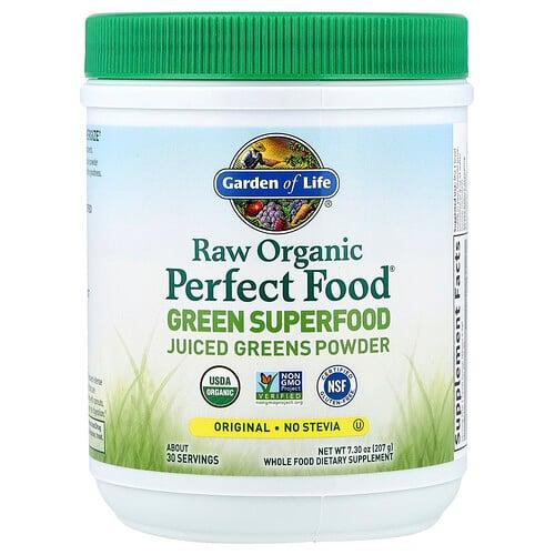 가든 오브 라이프 Garden of Life, Raw Organic Perfect Food®, 그린 슈퍼 푸드, 녹색 채소 즙 분말, 오리지널, 207g(7.3oz) 상품 이미지