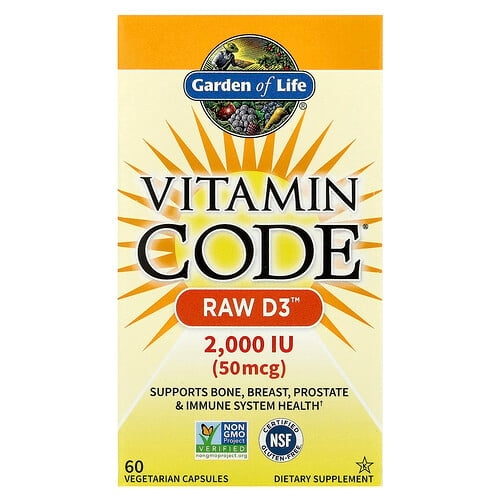 가든 오브 라이프 Garden of Life, Vitamin Code®, RAW D3™, 베지 캡슐 60정 상세 이미지