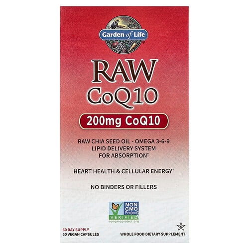 가든 오브 라이프 Garden of Life, RAW CoQ10, 베지 캡슐 60정 상세 이미지