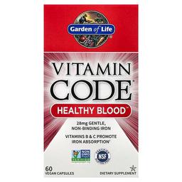 가든 오브 라이프 Garden of Life, Vitamin Code®, Healthy Blood™, 베지 캡슐 60정