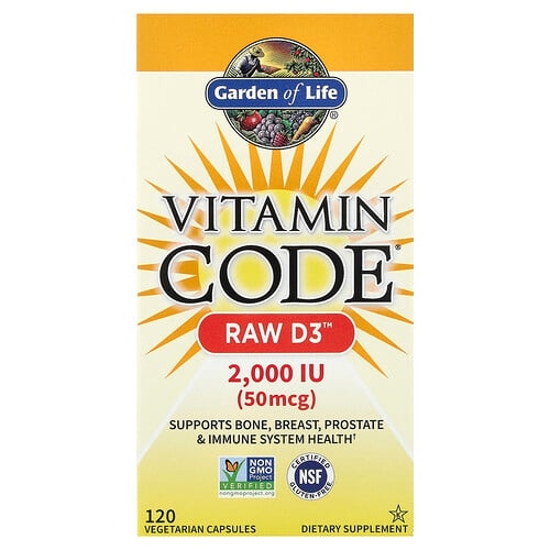 가든 오브 라이프 Garden of Life, Vitamin Code®, RAW D3™, 베지 캡슐 120정 상세 이미지