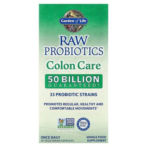 가든 오브 라이프 Garden of Life, RAW Probiotics, 대장 케어, 베지 캡슐 30정 상품 이미지