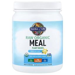 가든 오브 라이프 Garden of Life, 무가공 유기농 식사 대용 셰이크, 바닐라, 525g(18.52oz)