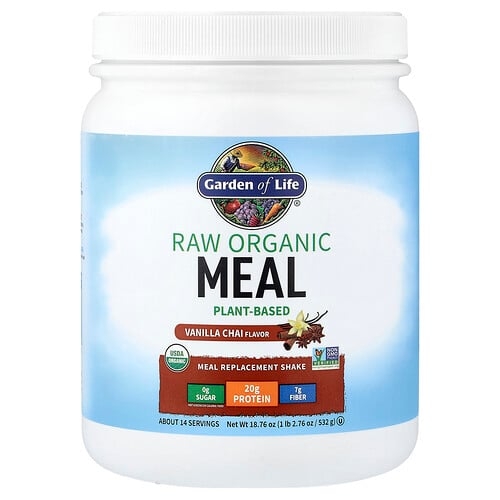 가든 오브 라이프 Garden of Life, 무가공 유기농 식사 대용 셰이크, 바닐라 차이, 532g(18.76oz) 상세 이미지