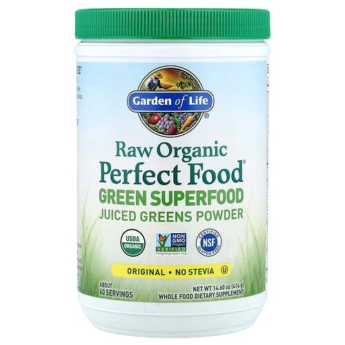 가든 오브 라이프 Garden of Life, Raw Organic Perfect Food®, 그린 슈퍼 푸드, 녹즙 분말, 오리지널, 414g(14.6oz) 상품 이미지