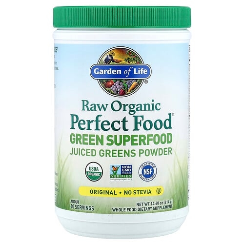가든 오브 라이프 Garden of Life, Raw Organic Perfect Food®, 그린 슈퍼 푸드, 녹즙 분말, 오리지널, 414g(14.6oz) 상세 이미지