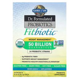 가든 오브 라이프 Garden of Life, 의사가 Probiotics, Fitbiotic™, 무맛, 500억CFU, 20팩, 각 4.2g(0.15oz)