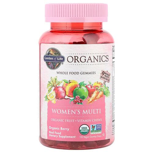 가든 오브 라이프 Garden of Life, 오가닉스, 여성용 종합 구미젤리, 유기농 베리, 비건 구미젤리 드롭 120개 상품 이미지