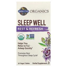 가든 오브 라이프 Garden of Life, Organics, Sleep Well, Rest & Refresh, 비건 정제 30정