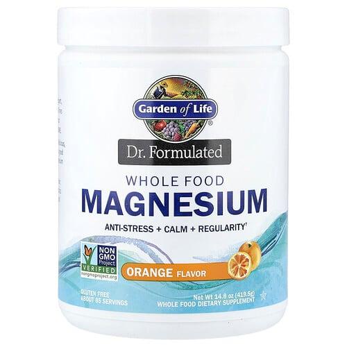 가든 오브 라이프 Garden of Life, 의사가 제조, 천연 식품 마그네슘, 오렌지, 419.5g(14.8oz) 상품 이미지