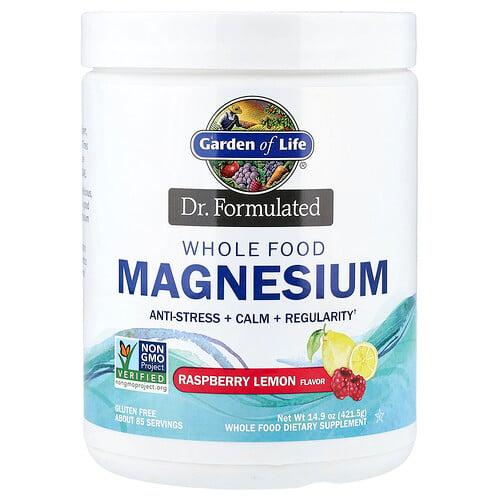 가든 오브 라이프 Garden of Life, 닥터 제조, 천연 식품 마그네슘, 라즈베리 레몬, 421.5g(14.9oz) 상품 이미지