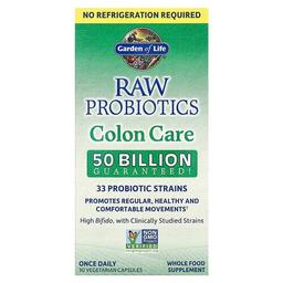가든 오브 라이프 Garden of Life, RAW Probiotics, 대장 케어, 실온 보관 가능, 베지 캡슐 30정