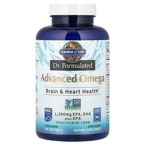 가든 오브 라이프 Garden of Life, 머콜라 박사는 Formulated, 어드밴스드 오메가, 레몬, 소프트젤 180정 상품 이미지