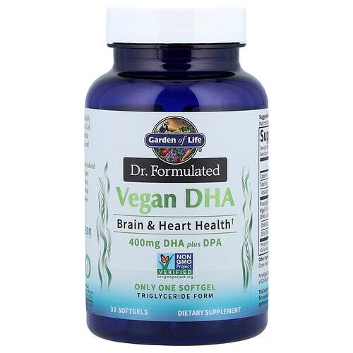 가든 오브 라이프 Garden of Life, Dr. Formulated Vegan DHA Plus DPA, 30 Softgels 상품 이미지