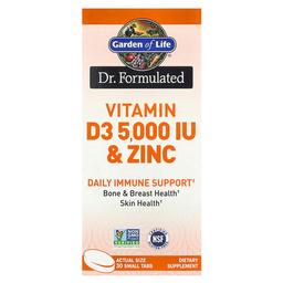 가든 오브 라이프 Garden of Life, 닥터 포뮬레이티드, 비타민D3 & 아연, 소형 정제 30정