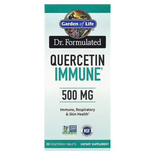 가든 오브 라이프 Garden of Life, 의사가 제조, 퀘르세틴 이뮨, 500mg, 베지 정제 30정 상세 이미지