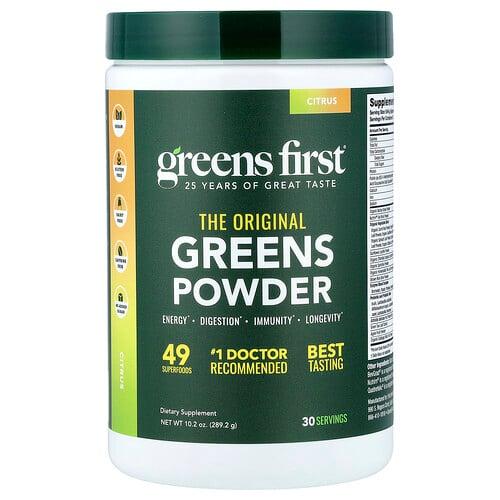 그린 퍼스트 Greens First, 녹색 채소 분말, 감귤류, 289.2g(10.2oz) 상품 이미지
