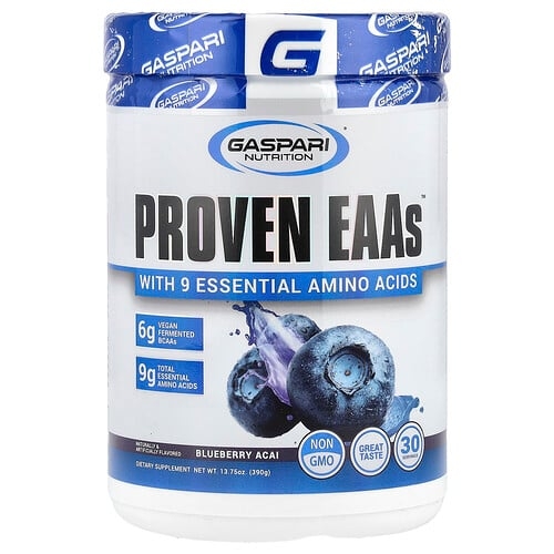 게스파리 뉴트리션 Gaspari Nutrition, 9가지 필수 아미노산이 함유된 Proven EAAs™, 블루베리 아사이, 390g(13.75oz) 상세 이미지