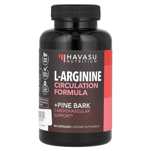Havasu Nutrition, L-아르기닌 순환 포뮬라 + 소나무 껍질, 캡슐 90정 상세 이미지