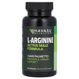 Havasu Nutrition, L-아르기닌, 남성 활성 포뮬라 + 쏘팔메토, 캡슐 60정