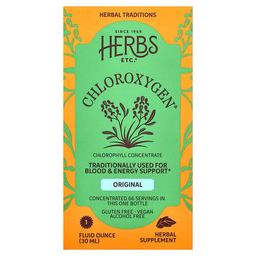 허브 Herbs Etc., ChlorOxygen®, 엽록소 농축물, 오리지널, 알코올 무함유, 30ml(1fl oz)
