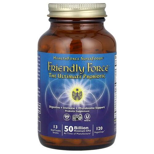 헬스포스 슈퍼푸드 HealthForce Superfoods, Friendly Force™, 얼티밋 프로바이오틱, 베지 캡슐 120정 상품 이미지