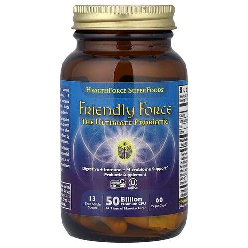 헬스포스 슈퍼푸드 HealthForce Superfoods, Friendly Force™, 얼티밋 프로바이오틱, VeganCaps™ 60정 상품 이미지